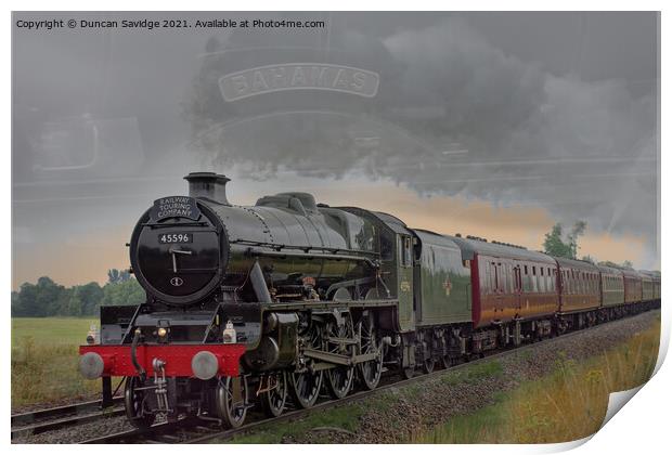 45596 'Bahamas' blended with the name plate Print by Duncan Savidge