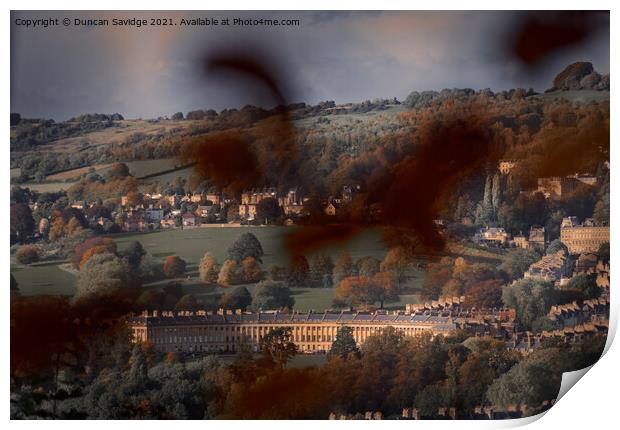 Autumn at the Royal Crescent Bath Print by Duncan Savidge