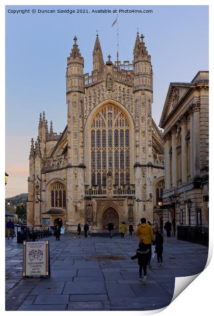 Bath Abbey Print by Duncan Savidge