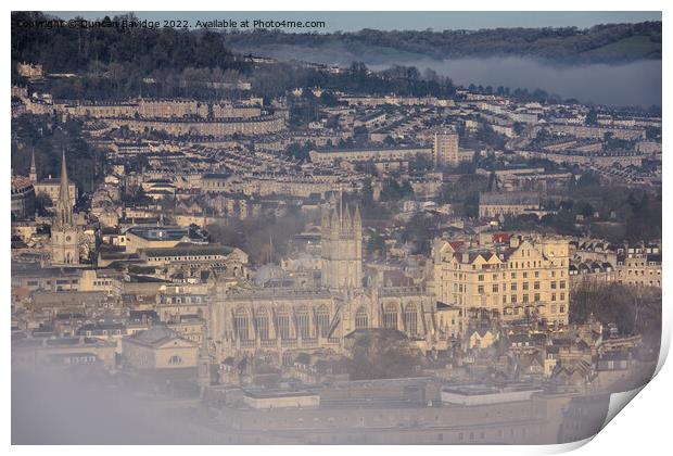 Bath City Centre rising mist Print by Duncan Savidge