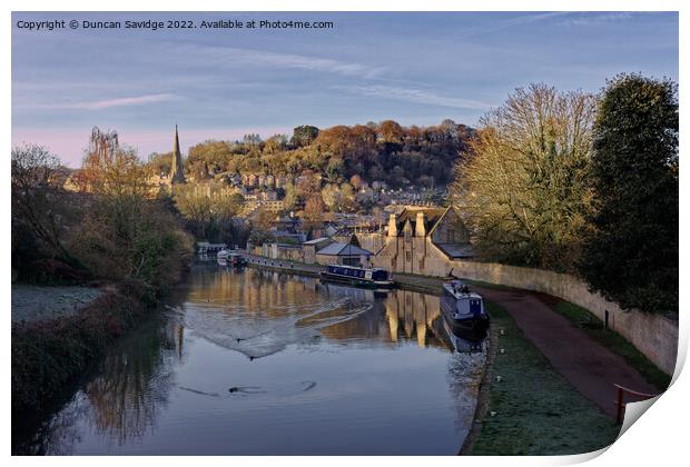Kennett and Avon Canal at Widcombe Bath Print by Duncan Savidge