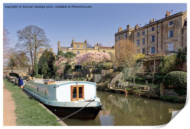 Spring along the Kennet and Avon canal in Bath Print by Duncan Savidge