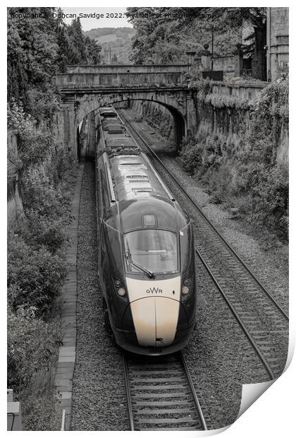 Abstract GWR IET HST train through Sydeny Ward Bath Print by Duncan Savidge