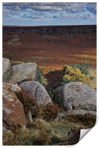 Autumn in the Peak District  portrait  Print by Duncan Savidge