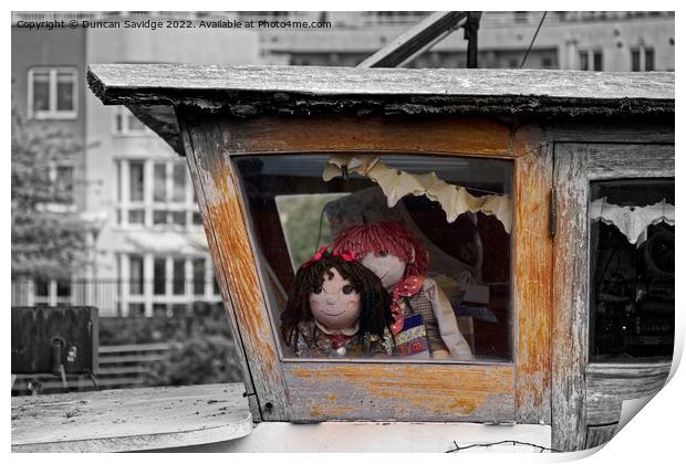 Rosie and Jim colour pop in Bristol Harbour  Print by Duncan Savidge