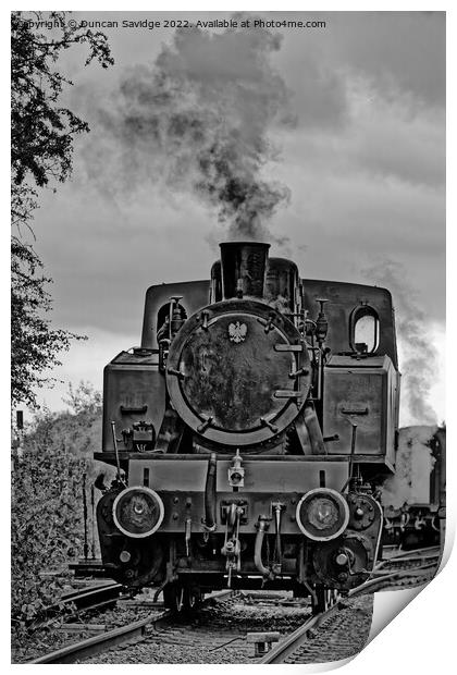  4015 Karels steam train at Avon Valley Railway black and white Print by Duncan Savidge