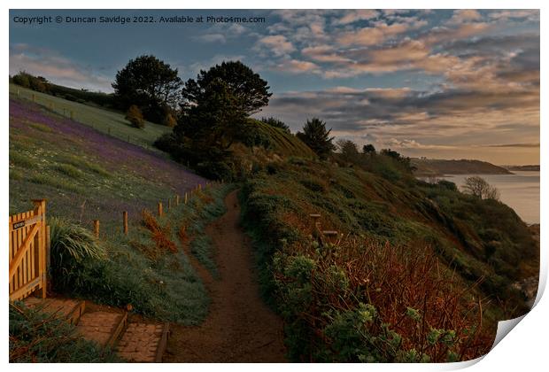Southwest Coast Path at sunrise  Print by Duncan Savidge