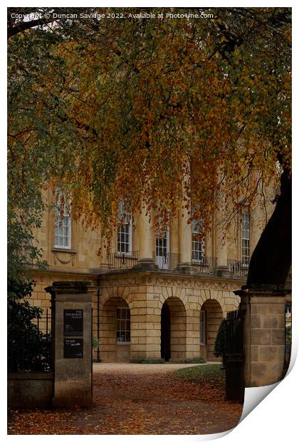 Holburne museum bath in the autumn Print by Duncan Savidge