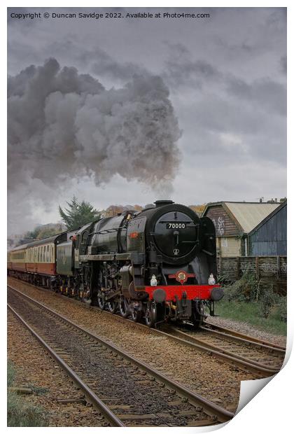 The Great Western Christmas Envoy steam train Print by Duncan Savidge
