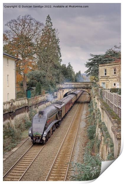 Sir Nigel Gresley in wartime black through Sydney Warf Bath Print by Duncan Savidge