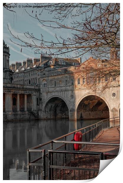 Pulteney Bridge Bath Cinematic  Print by Duncan Savidge