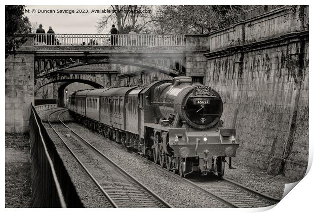 Steam train Galatea heads through Sydney Gardens Bath  Print by Duncan Savidge