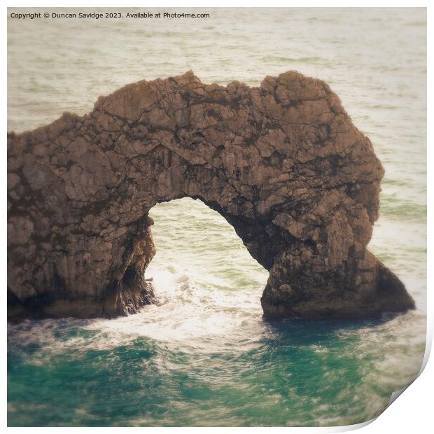 Durdle Door artistic square Print by Duncan Savidge