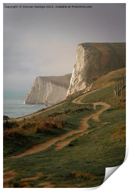 White Cliffs of Dorset Print by Duncan Savidge