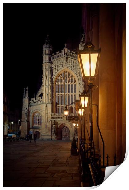 Bath Abbey at night  Print by Duncan Savidge