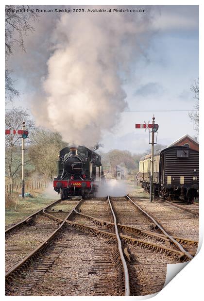 Large Praire 4555 at the East Somerset Railway  Print by Duncan Savidge