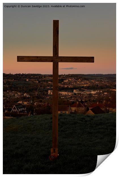 Easter Cross over Bath Print by Duncan Savidge