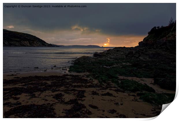 Moody Maenporth Sunrise  Print by Duncan Savidge