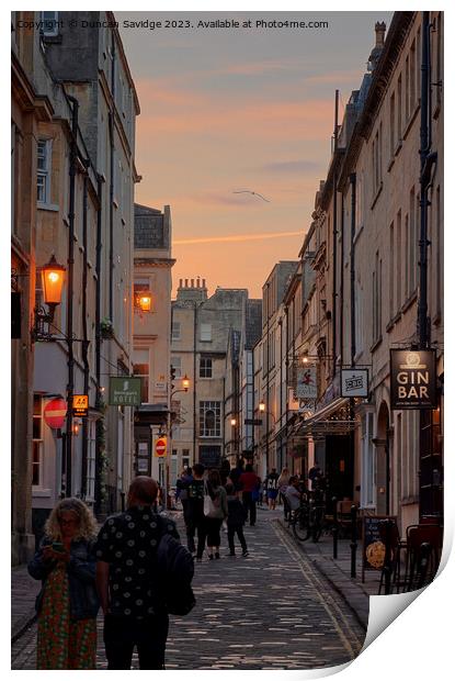 Bath Street sunset  Print by Duncan Savidge