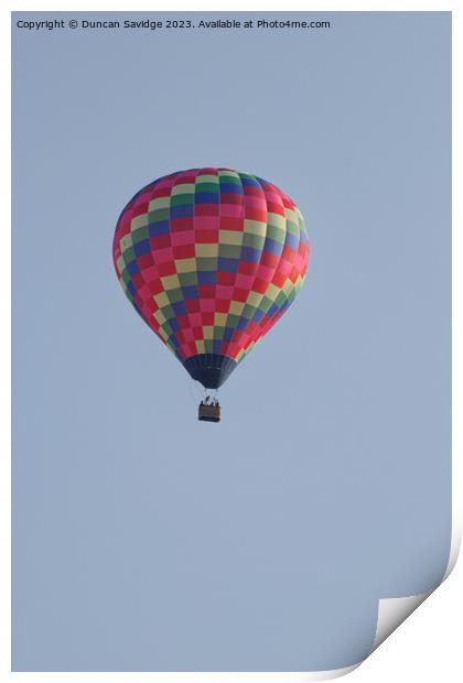 Close up of a colurful hot air balloon Print by Duncan Savidge