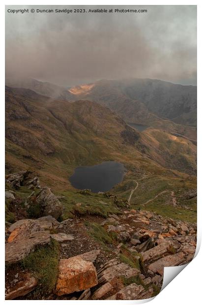 Portrait View from The Old Man of Coniston Print by Duncan Savidge