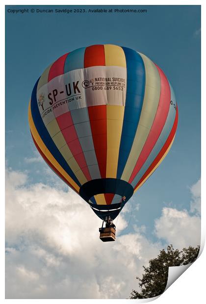 Able Scaffolding suicide prevention balloon Print by Duncan Savidge