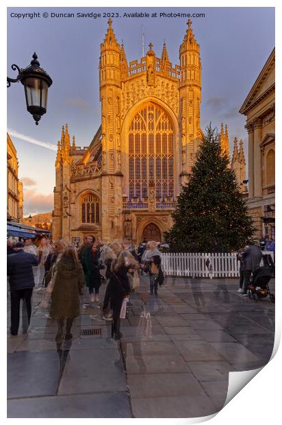 Bath Christmas market  Print by Duncan Savidge