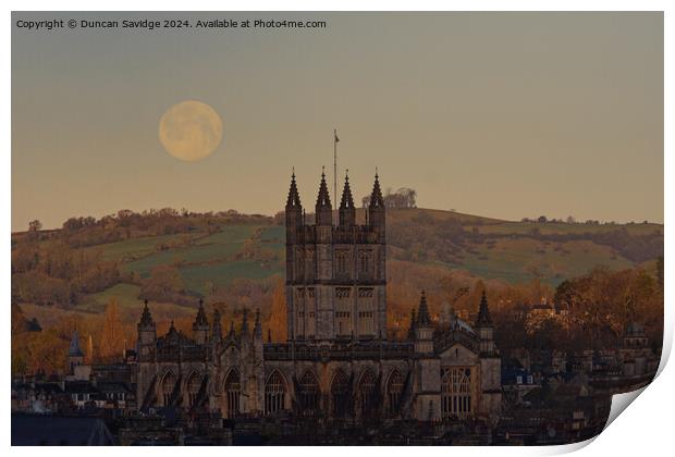 Wolf Moon over the City of Bath Print by Duncan Savidge