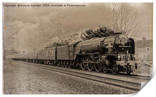 60163 steam train Tornado accelerates out of Bath  Print by Duncan Savidge