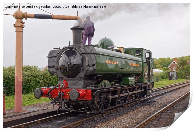  Pannier tank 7752 steam train  Print by Duncan Savidge