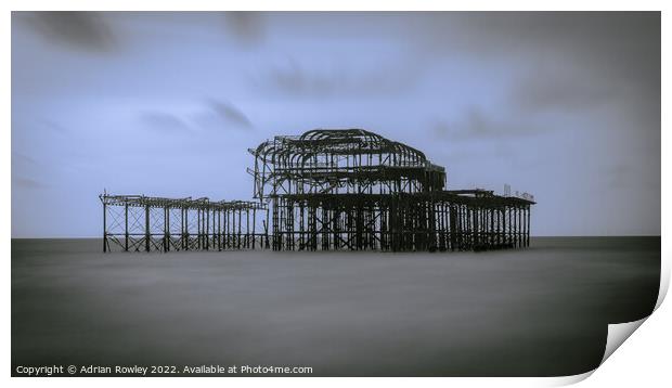 Brighton, West Pier long exposure  Print by Adrian Rowley