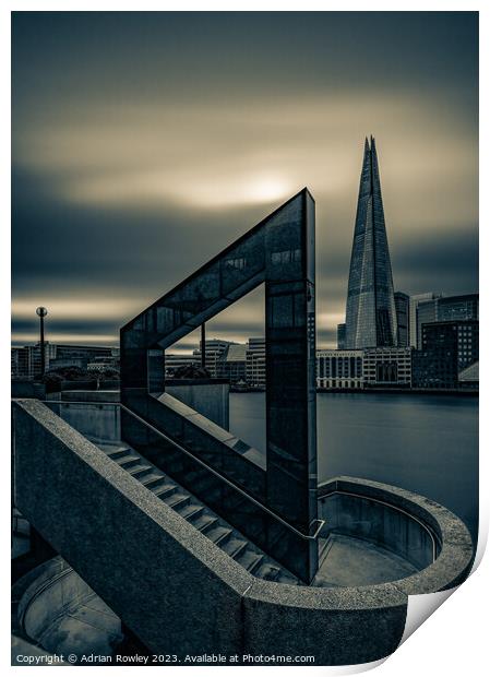 The Shard across the river Print by Adrian Rowley