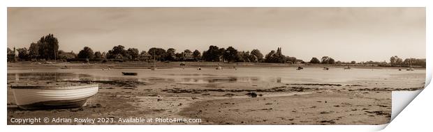 Picturesque Bosham Harbour and Quay in West Sussex in Sepia Print by Adrian Rowley