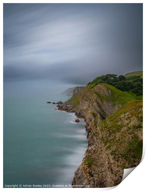 Jurassic Coast looking West from Lulworth Cove Print by Adrian Rowley