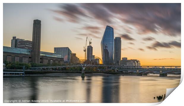 The Tate Modern at Sunset Print by Adrian Rowley