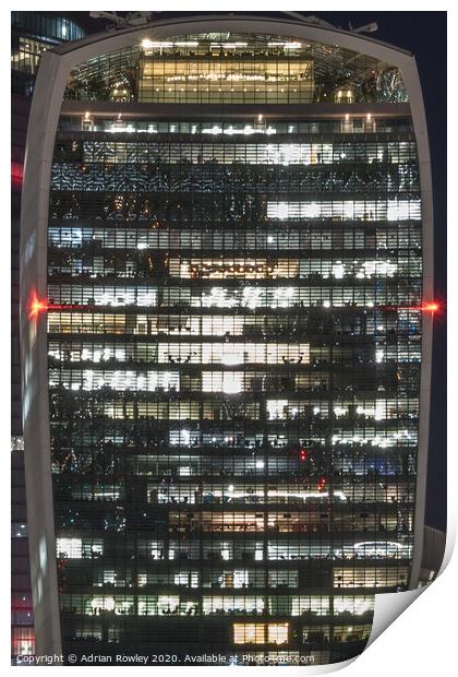 The Sky Garden at night Print by Adrian Rowley