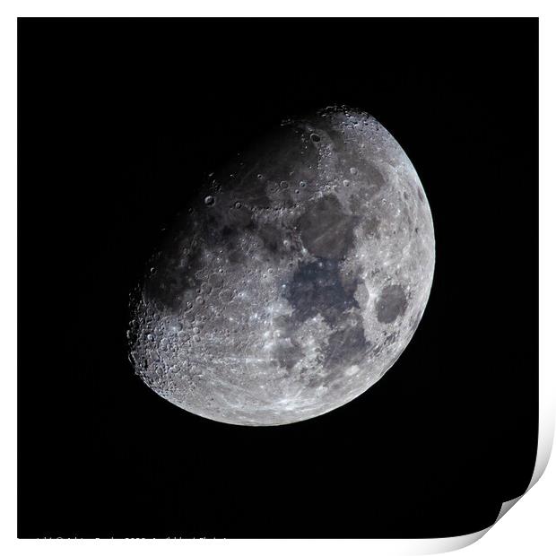 Waxing Gibbous Moon Print by Adrian Rowley