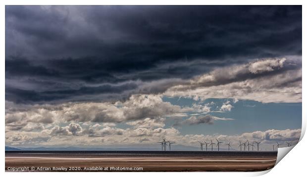 Storm clouds over The Mersey Print by Adrian Rowley