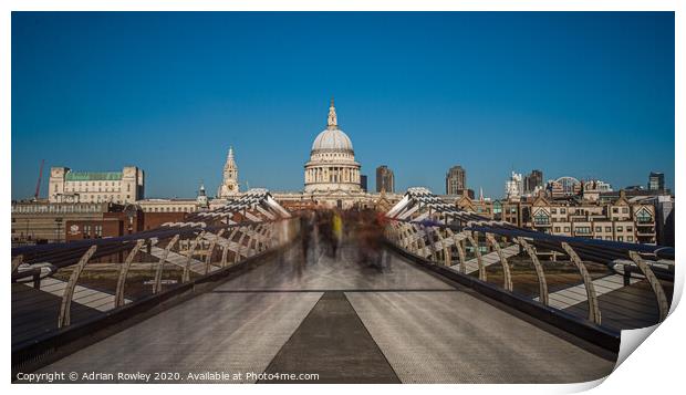 Millennium Bridge, London Print by Adrian Rowley