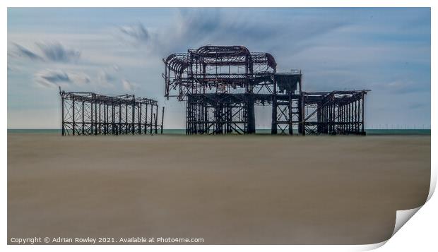 Brighton and The West Pier Print by Adrian Rowley