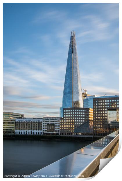 The Shard at Sunset Print by Adrian Rowley