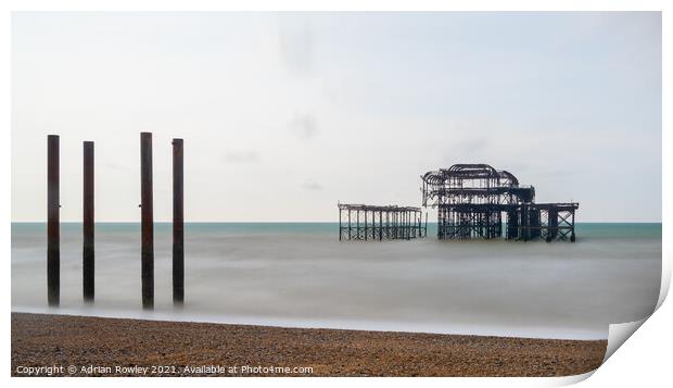 West Pier Long Exposure Print by Adrian Rowley