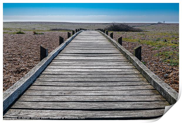 Dungeness walkway Print by Adrian Rowley