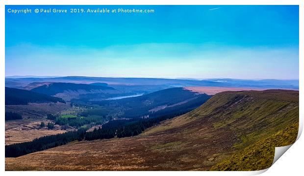 A View of the Brecon Beacons Print by Paul Grove