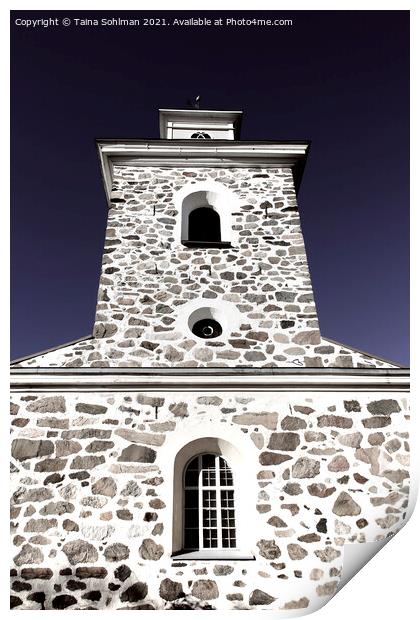 Church Belltower of Greystone Print by Taina Sohlman