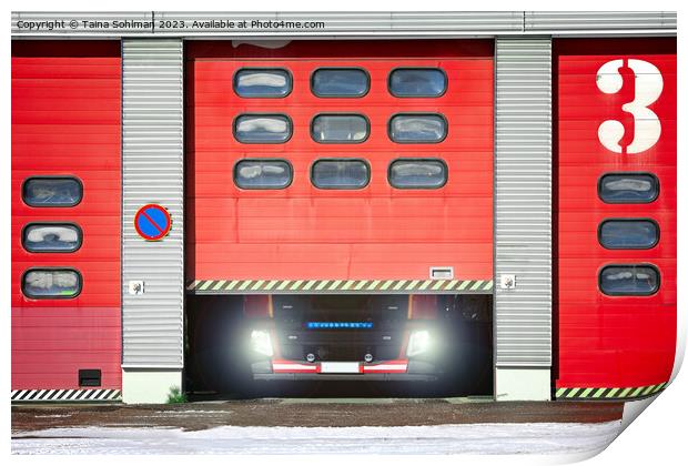 Fire Truck Is Ready To Go  Print by Taina Sohlman