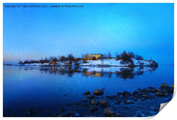 Harakka Island on a Blue March Morning Impressions Print by Taina Sohlman
