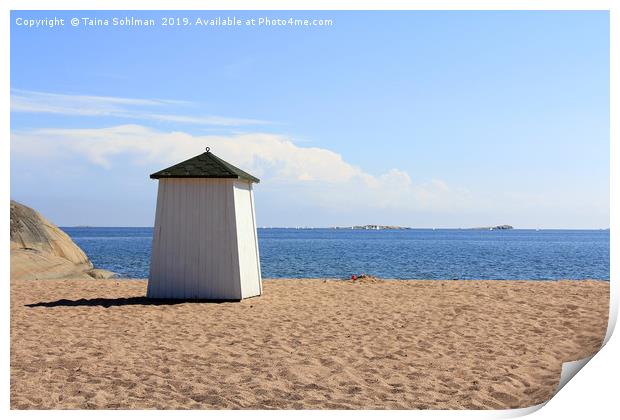 Beach Hut Facing the Sea Print by Taina Sohlman