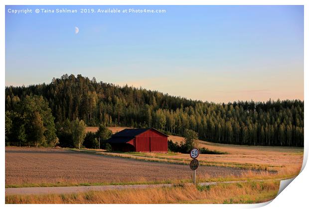 Nightfall in the Country Print by Taina Sohlman