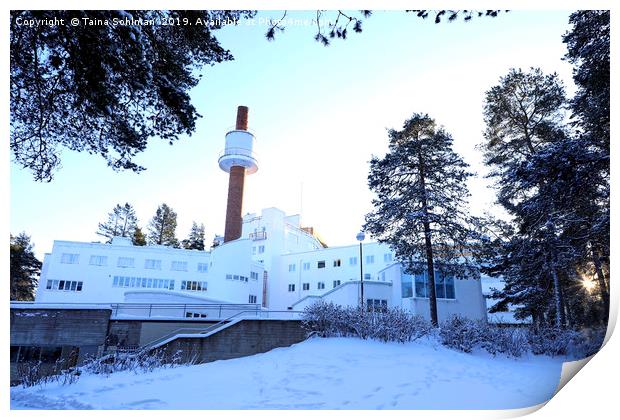 Paimio Sanatorium by Alvar Aalto in Winter Print by Taina Sohlman